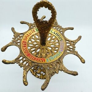 Vintage Tree of Life Brass Shot Glass Holder